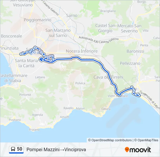 50 Bus Line Map