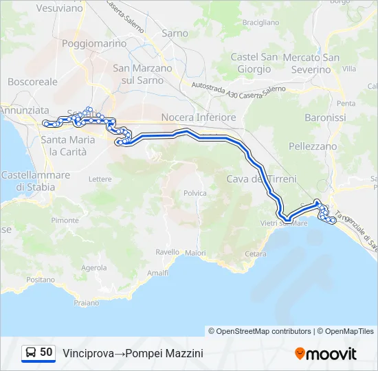 50 Bus Line Map