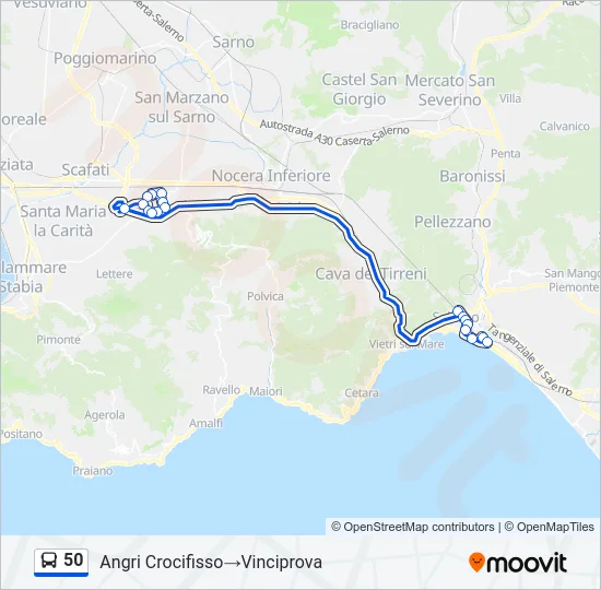 50 Bus Line Map