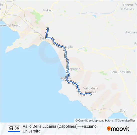 36 Bus Line Map