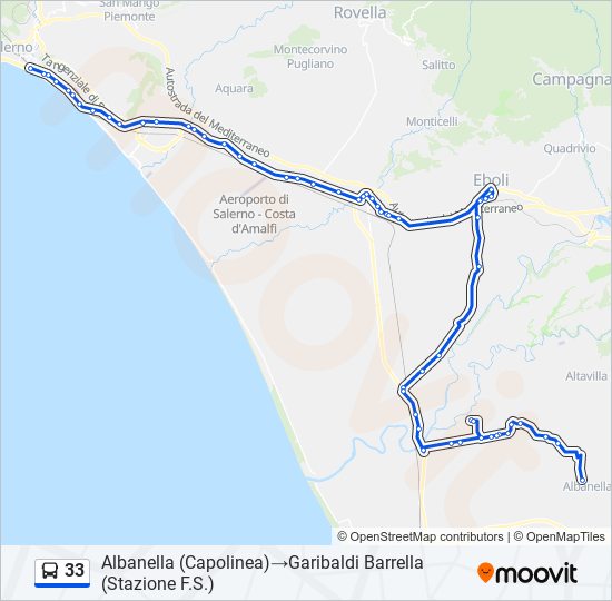 33 bus Line Map