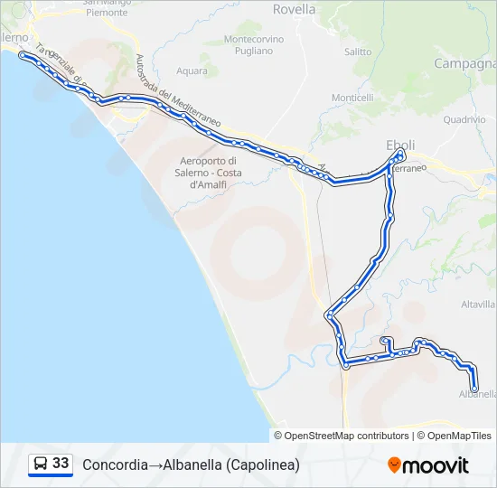 33 Bus Line Map