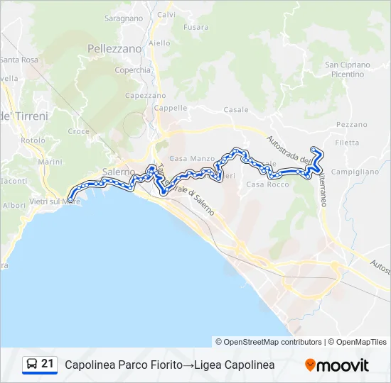 21 Bus Line Map
