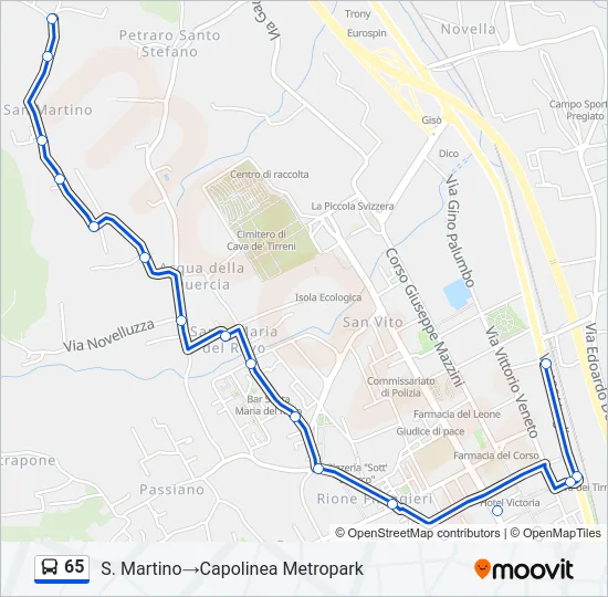 65 Bus Line Map