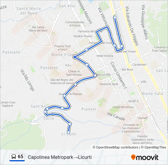 65 Bus Line Map