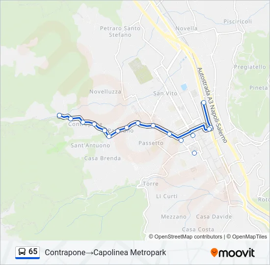 65 Bus Line Map
