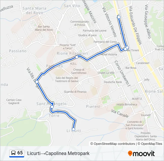 65 Bus Line Map