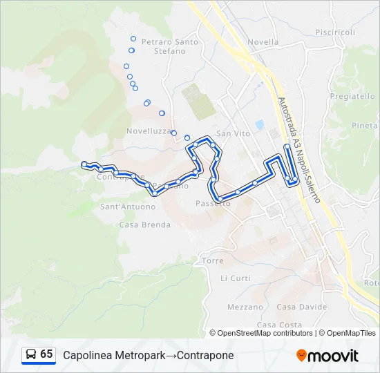 65 Bus Line Map