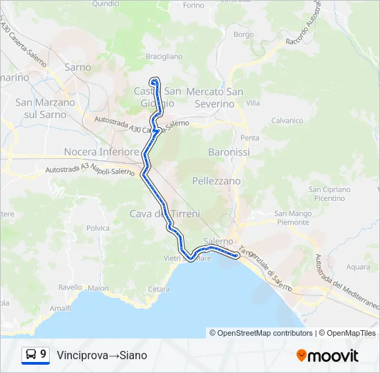 9 Bus Line Map