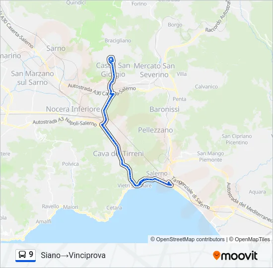 9 Bus Line Map