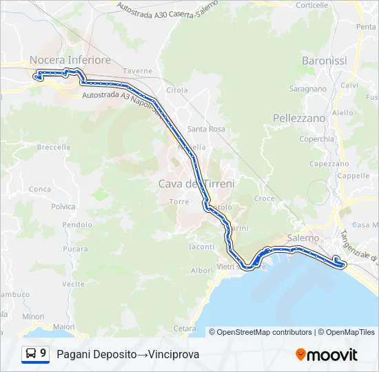 9 Bus Line Map