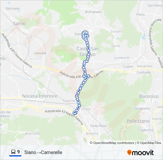 9 Bus Line Map