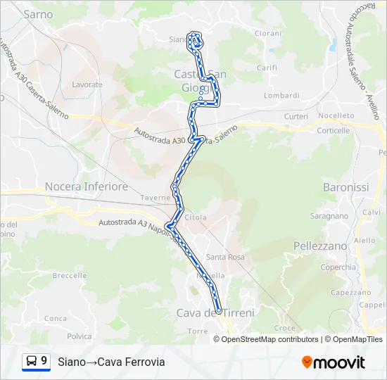 9 Bus Line Map