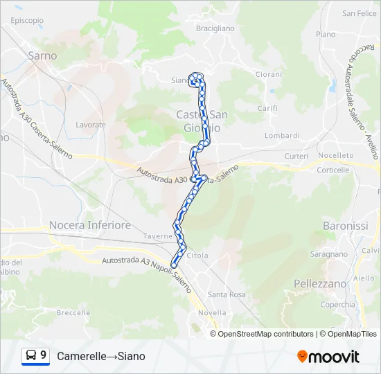9 Bus Line Map