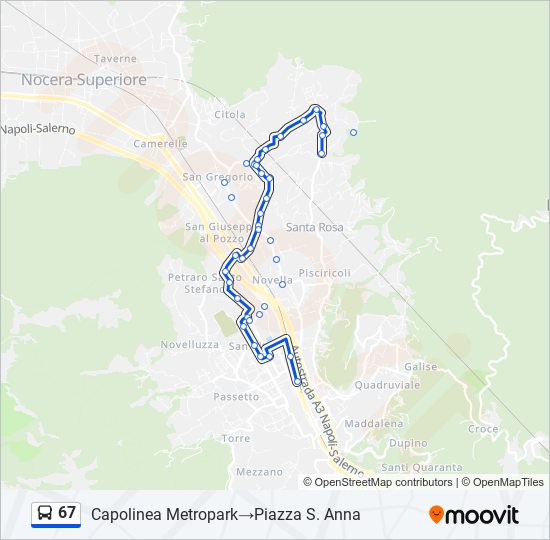 67 bus Line Map