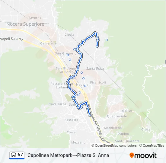 67 Bus Line Map
