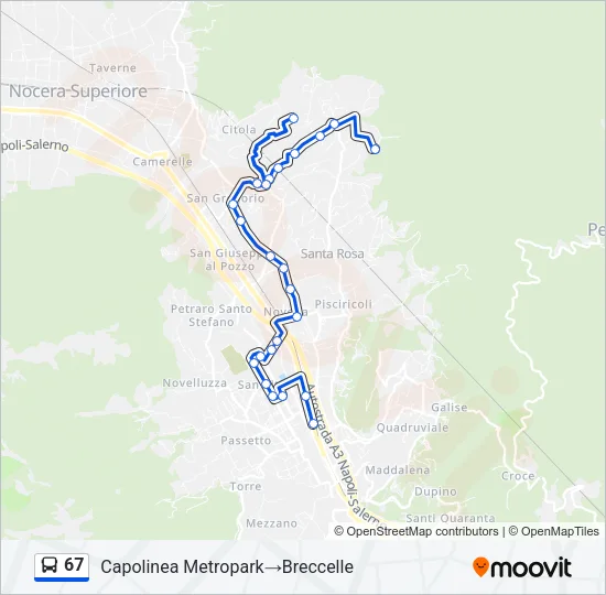 67 Bus Line Map