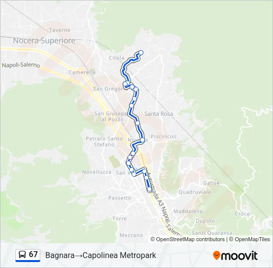 67 Bus Line Map