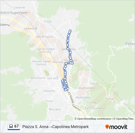 67 Bus Line Map