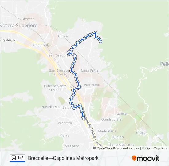 67 Bus Line Map