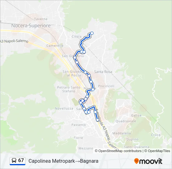 67 Bus Line Map