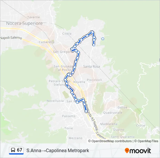 67 Bus Line Map