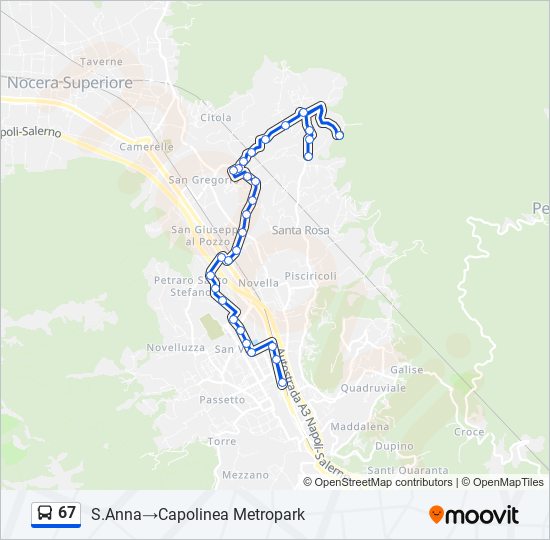 67 bus Line Map