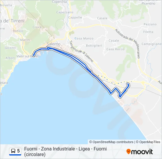 5 Bus Line Map