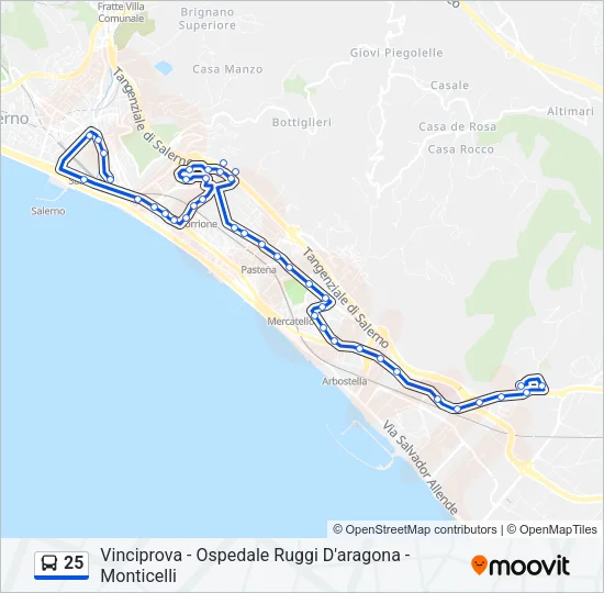 25 Bus Line Map