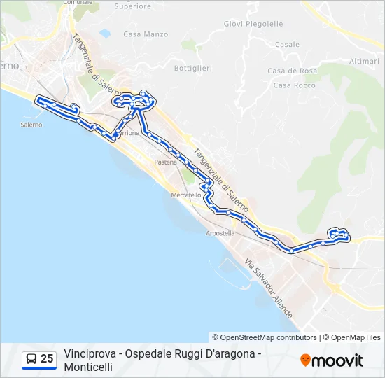 25 Bus Line Map