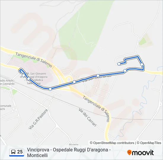 25 Bus Line Map