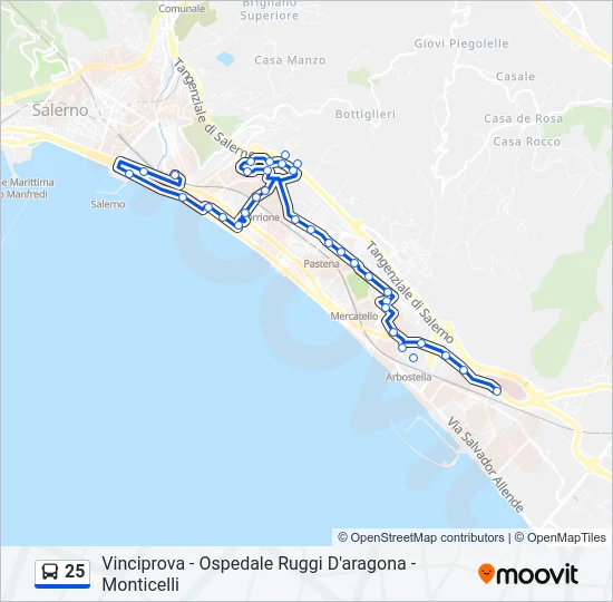 25 Bus Line Map