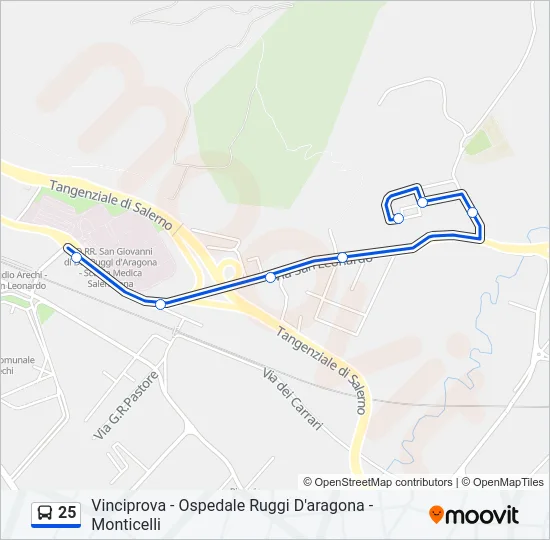 25 Bus Line Map