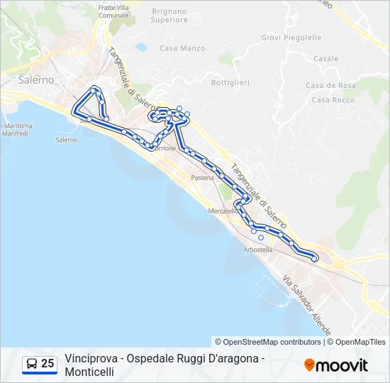 25 Bus Line Map