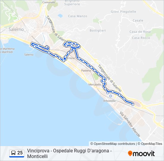 25 bus Line Map