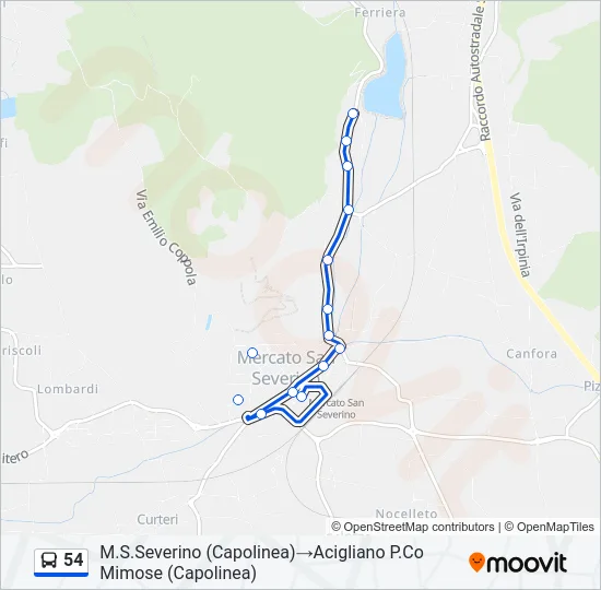 54 Bus Line Map