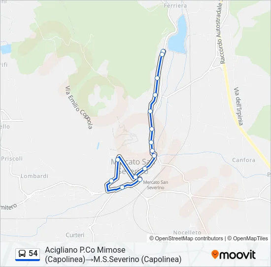 54 Bus Line Map