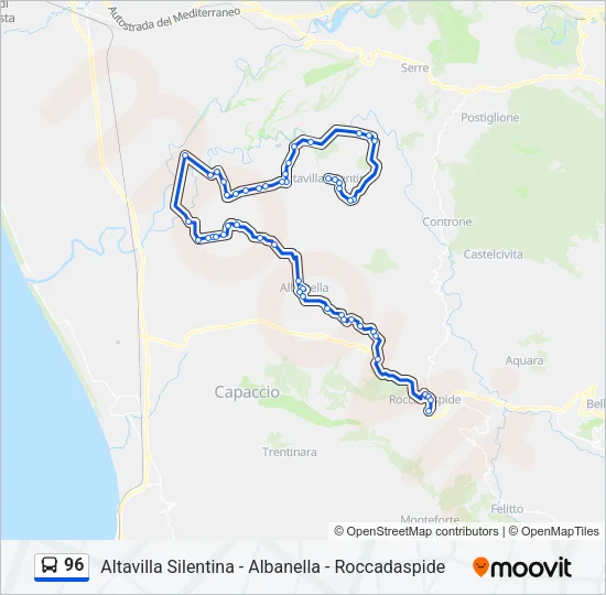 96 Bus Line Map