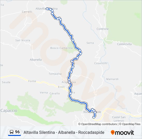 96 bus Line Map