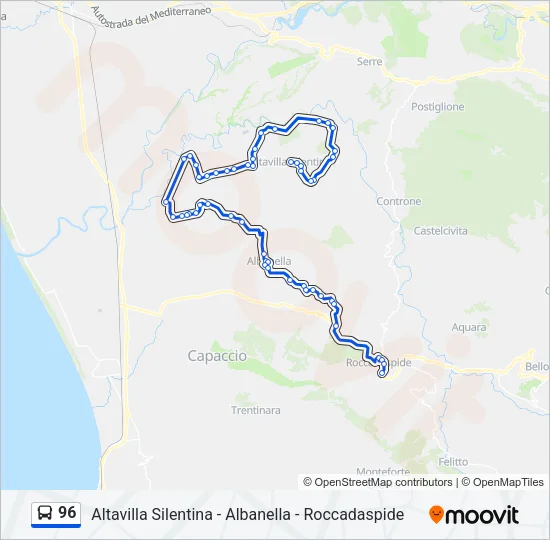 96 Bus Line Map