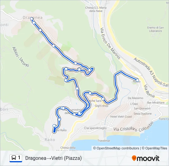 1 Bus Line Map
