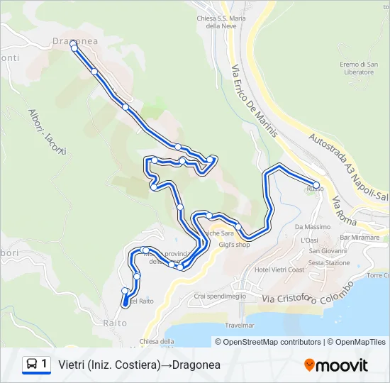 1 Bus Line Map