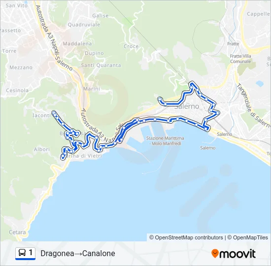 1 Bus Line Map