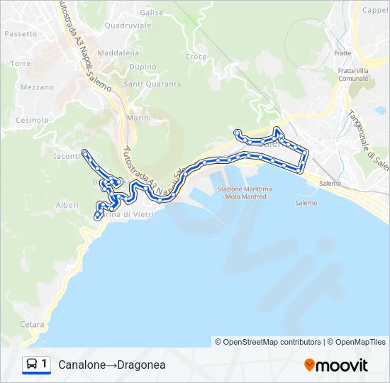 1 Bus Line Map