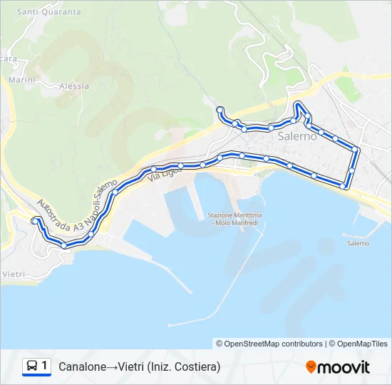 1 Bus Line Map