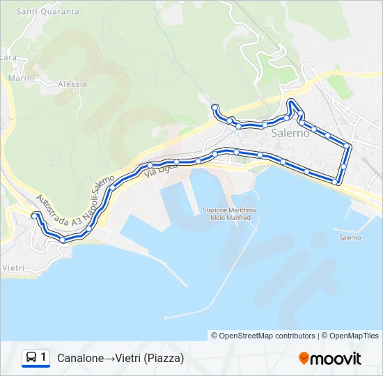 1 Bus Line Map