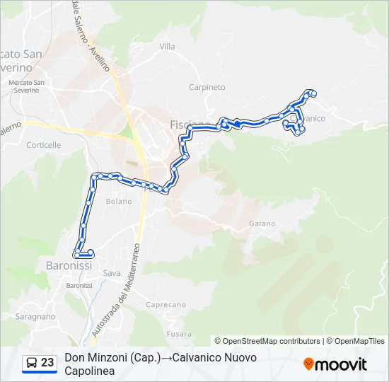 23 Bus Line Map