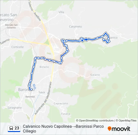 23 Bus Line Map