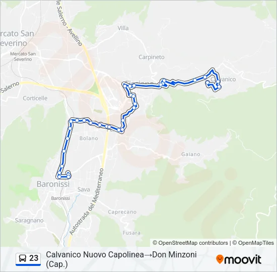 23 Bus Line Map