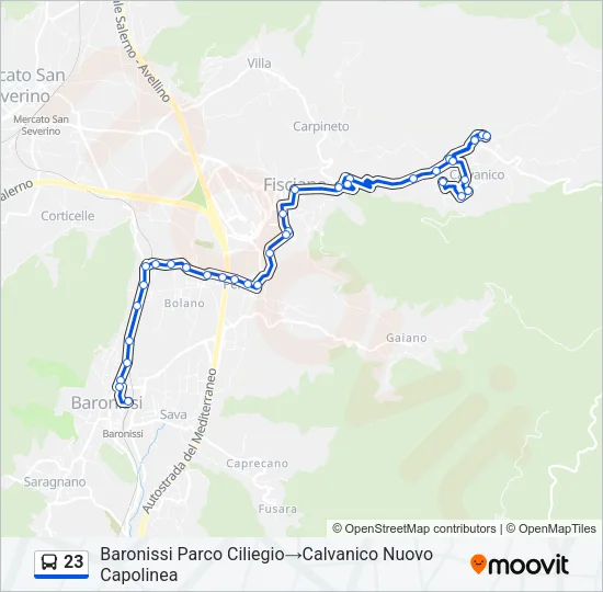 23 Bus Line Map